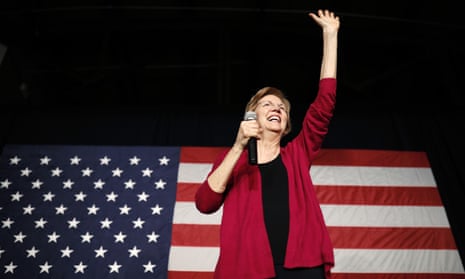 Elizabeth Warren waves during an event in Des Moines, Iowa earlier this month.