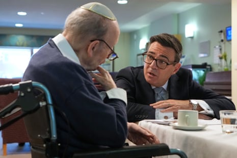 Burnham with a care home resident.