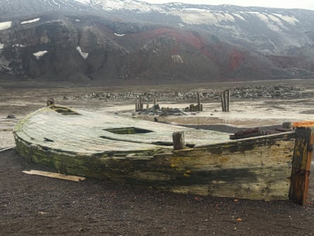 A well-preserved whaling boats at Whalers Bay, South Shetland Islands.
