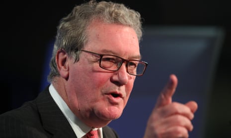 Alexander Downer addresses the National Press Club in 2019.