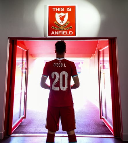 Diogo Jota after signing for Liverpool in 2020