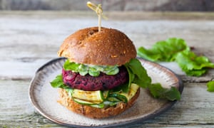 The burger that is on everyone’s lips is made of beetroot.