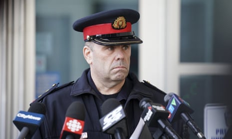 Police inspector Stephen Duivesteyn speaks to the media about a gold heist at Toronto Pearson International Airport in Canada