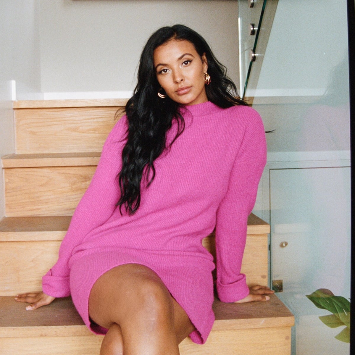 maya jama pink dress Maya Jama heels get caught in her pink gown at Theatre Awards