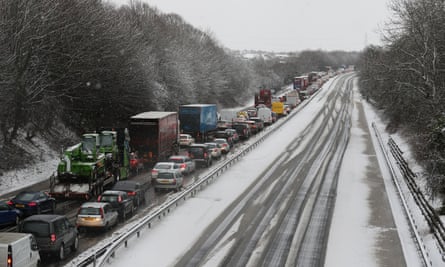 Traffic on one side of the M80 near Falkirk