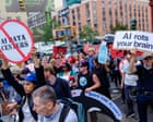 ‘Eat the rich, save the planet’: climate protesters call out big tech’s disconnect from reality
