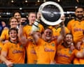 Harry Wilson of the Wallabies celebrates with the Mandela Plate after a win against South Africa