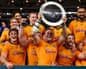 Harry Wilson of the Wallabies celebrates with the Mandela Plate after a win against South Africa