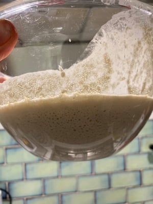Batter made with dosa rice after 12 hours.