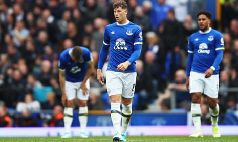 Ross Barkley of Everton looks dejected after Chelsea score their first goal during their Premier League match last month.