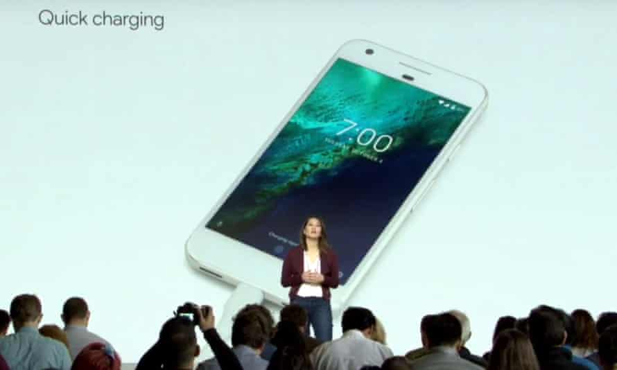 Sabrina Ellis talks about the ‘quick charging’ Pixel at Google’s launch.