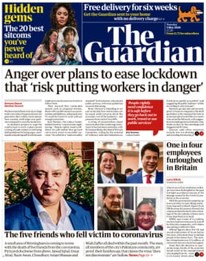 Guardian front page, Tuesday 5 May 2020