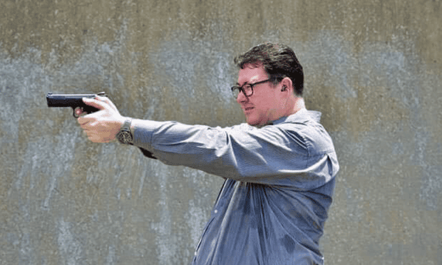George Christensen posted this photo to Facebook post on Saturday with the caption: ‘You gotta ask yourself, do you feel lucky, greenie punks?’