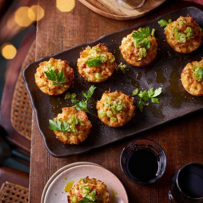 Mac 'n' cheese canapés recipe by Georgia Levy Christmas food and