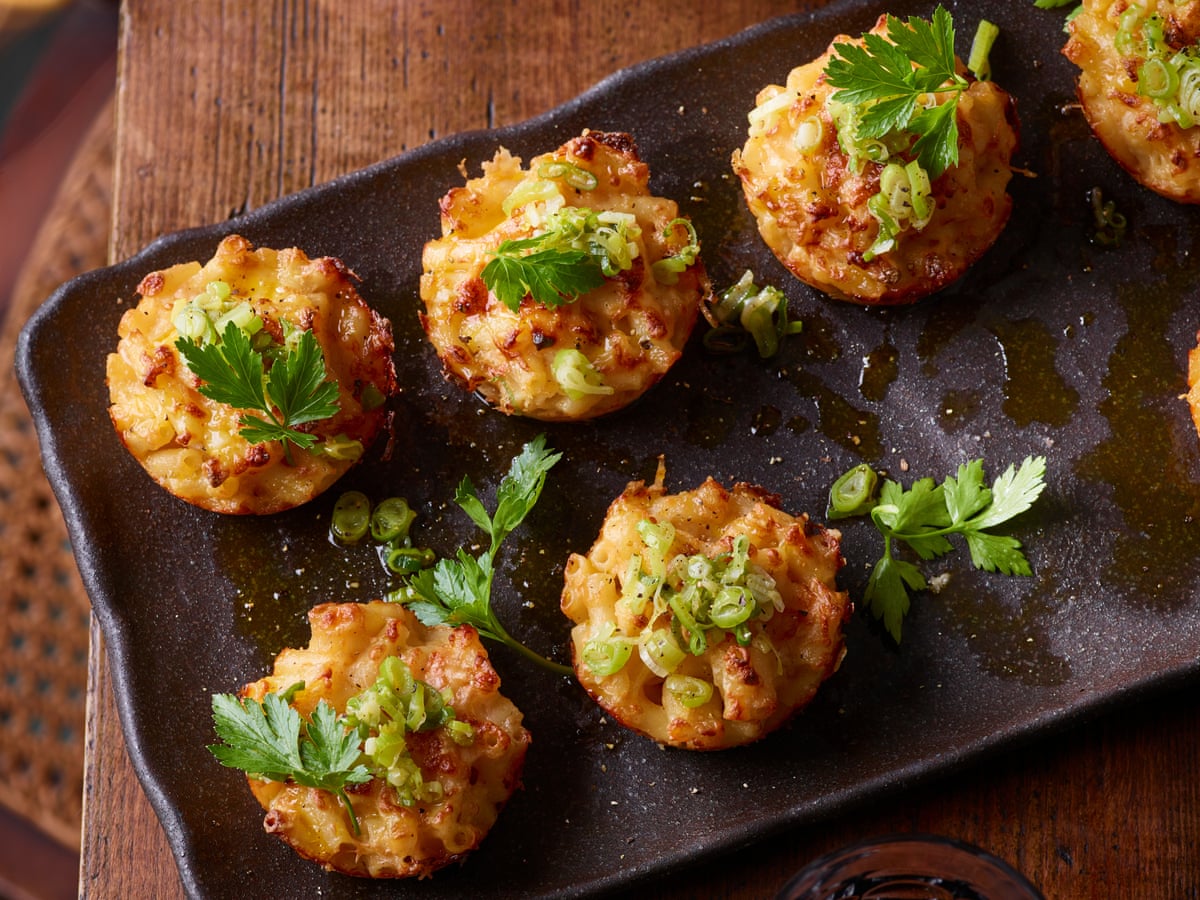 Mac 'n' cheese canapés recipe by Georgia Levy Christmas food and