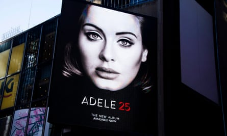 A billboard promoting Adele’s new album 25 in New York.