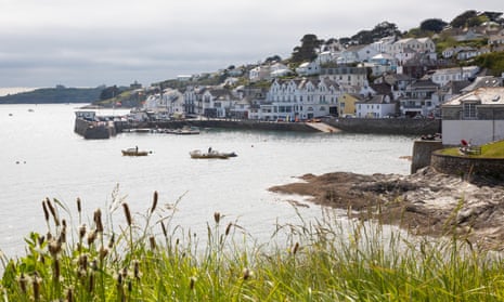 View of bay of St Mawes in Cornwall