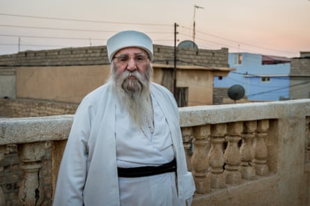 The Yazidis’ supreme leader, Khurto Hajji Ismail, known as Baba Sheikh, at his house.