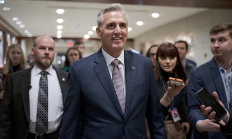 Kevin McCarthy, the House minority leader, arrives at a meeting at the Capitol in Washington