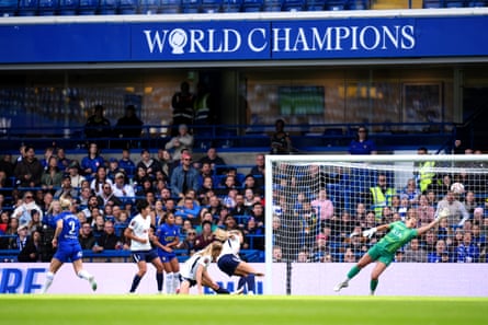 Ellie Carpenter scores Chelsea's second goal.