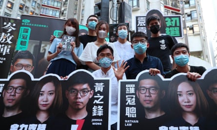 Pro-democracy activists campaign in Hong Kong last weekend.