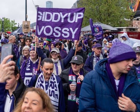 Patrick Voss fans walk to the MCG