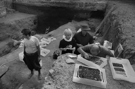 Film still of archaeological di