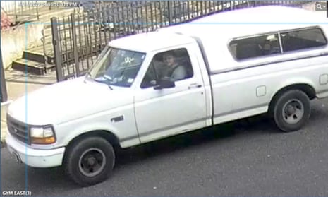 Surveillance footage of man in white van