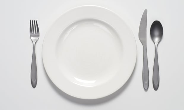 White plate and silverware