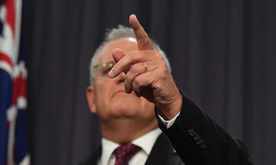 Prime Minister Scott Morrison at a press conference at Parliament House in Canberra