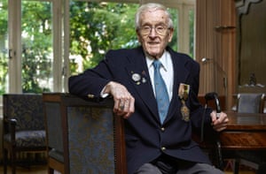 André Hissink, who escaped to Britain from the Netherlands, and is now 100 years old.