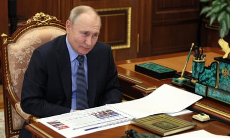Vladimir Putin in Moscow, Russia, 18 May 2023. 
