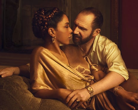Sophie Okonedo and Ralph Fiennes in Antony and Cleopatra