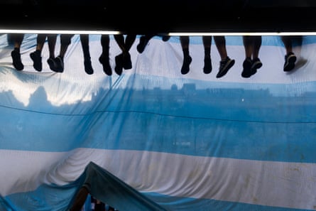 Les fans de l'Argentine font la fête.