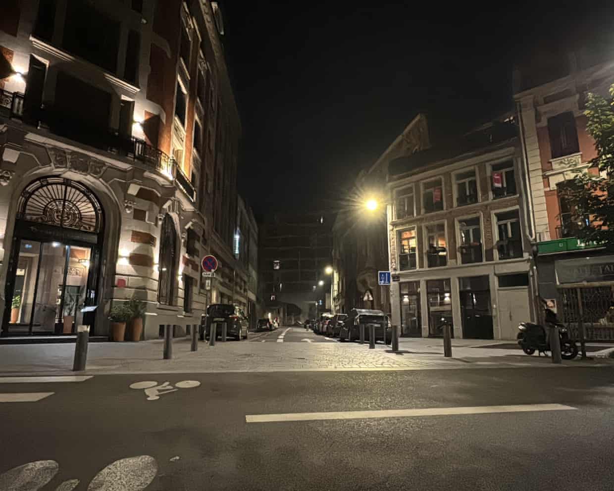 A view of a street during a partial curfew in Lille.