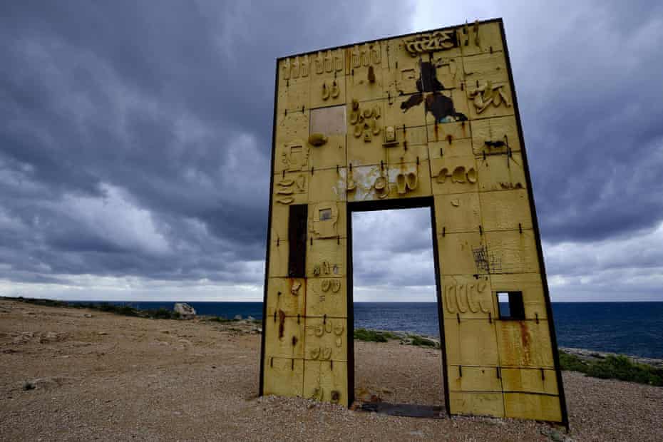 Door of Europe, a monument dedicated to migrants on Lampedusa, Siciily, by the Italian artist Mimmo Paladino.
