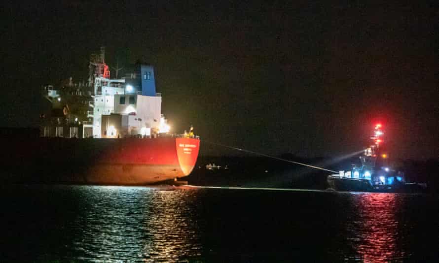 The Nave Andromeda arriving at Southampton port, 26 October 2020
