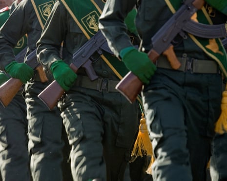 Members of Iran's Revolutionary Guards on parade
