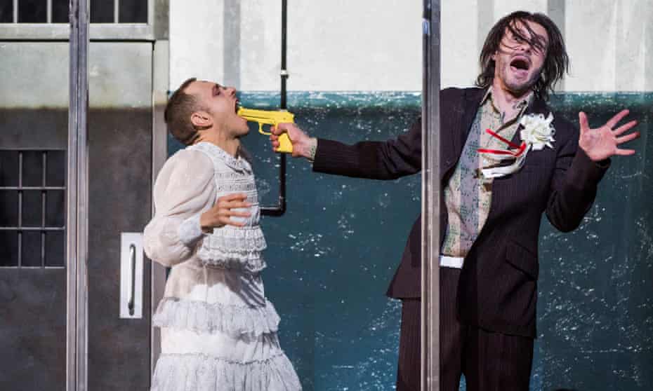 Pascal Charbonneau as Aljeja and Ladislav Elgr as Skuratov in From The House of The Dead in a new staging by Krzysztof Warlikowski at the Royal Opera House