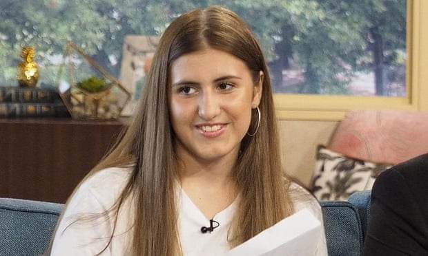 Ines Alves with her exam results on ITV’s This Morning