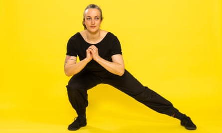 Jo Hazell-Watkins does the side lunge.