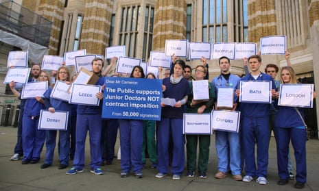 Junior doctors delivering a petition to the Department of Health signed by more than 50,000 people