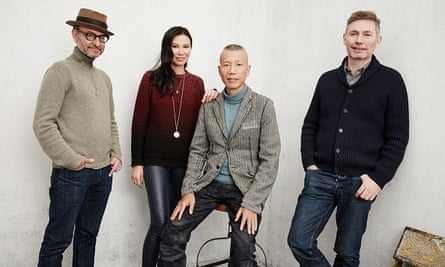The team behind Sky Ladder: Murdoch with Fisher Stevens, Cai Guo-Qiang and Kevin Macdonald