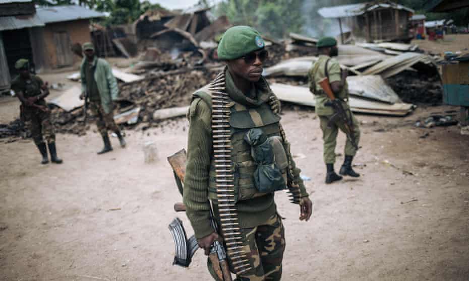 A DRC soldier on patrol near Beni