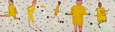 The painting Yellow Strip by Rose Wylie.