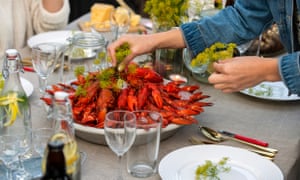 Large bowl of crayfish