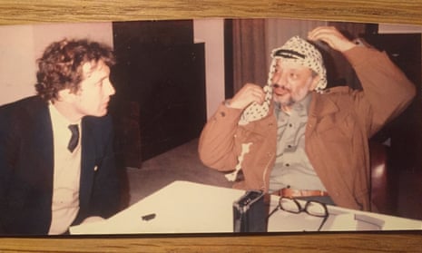 Rod Nordland with Palestinian leader Yasser Arafat in 1985