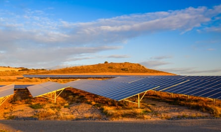 Solar panels pointed at the sky