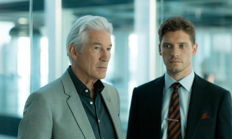 Richard Gere as the media mogul Max with Billy Howle as Caden in BBC Two’s MotherFatherSon. 