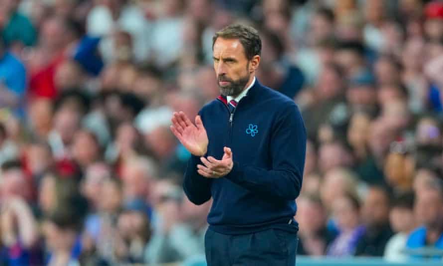 Gareth Southgate reacts against Switzerland.